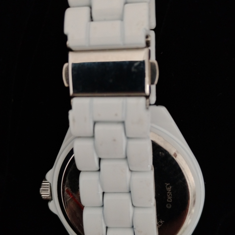 Disney Tinkerbell White w/ Rhinestones Enamel Women's Watch Needs Battery? - Picture 8 of 10